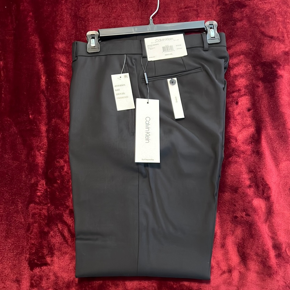Calvin Klein Black Wool Dress Pants